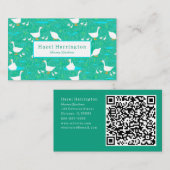 Niedliche Gänse QR-Code Visitenkarte Enten Farm (Vorne/Hinten)