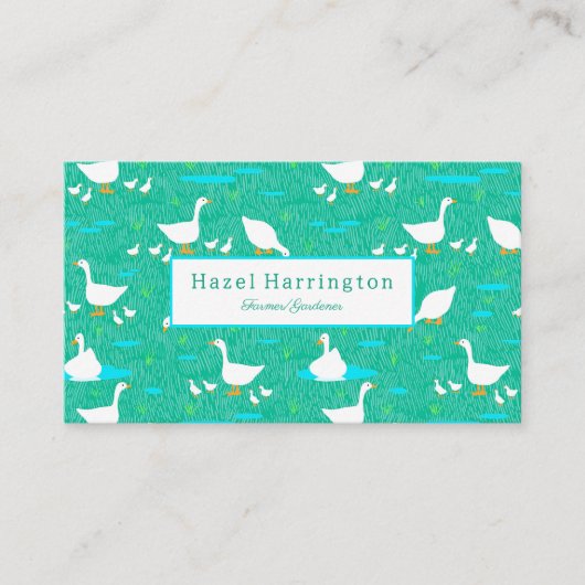 Niedliche Gänse QR-Code Visitenkarte Enten Farm (Vorderseite)