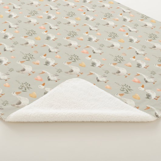Niedliche Gänse Sherpa Blanket Sherpadecke (3/4)