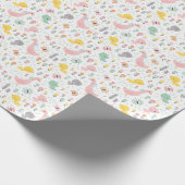 Niedliche Gänse und Gänselemente in Pastellfarben Geschenkpapier (Ecke)