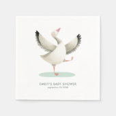 Niedliche Gänseabbildung Name Babydusche Serviette (Vorderseite)