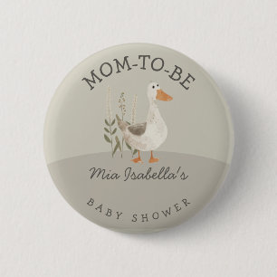 Niedliche Gänsedusche Mama als Knopf Button