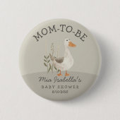 Niedliche Gänsedusche Mama als Knopf Button (Vorderseite)