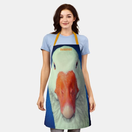 Niedliche Gänsewand Personalisiert Schürze (Getragen)