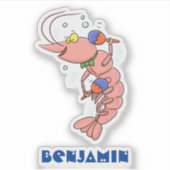 Niedliche Garnelen, Garnelen Cartoon Aufkleber (Vorderseite)