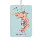 Niedliche Garnelen, Garnelen Cartoon Autolufterfrischer (Rückseite)