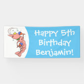 Niedliche Garnelen, Garnelen Cartoon Banner (Horizontal)