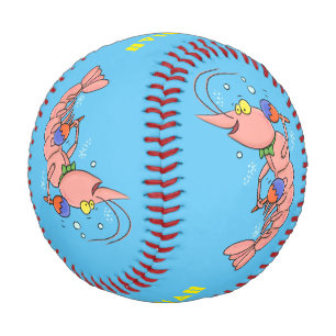 Niedliche Garnelen, Garnelen Cartoon Baseball