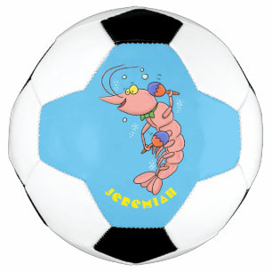 Niedliche Garnelen, Garnelen Cartoon Fußball