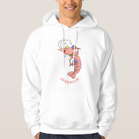 Niedliche Garnelen, Garnelen Cartoon Hoodie (Vorderseite)
