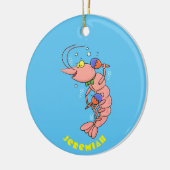 Niedliche Garnelen, Garnelen Cartoon Keramik Ornament (Links)