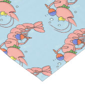 Niedliche Garnelen, Garnelen Cartoon Kurzer Tischläufer (Ecke)