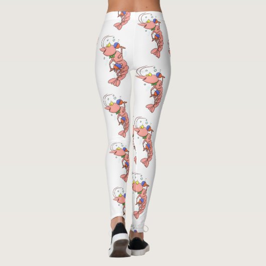 Niedliche Garnelen, Garnelen Cartoon Leggings (Rückseite)