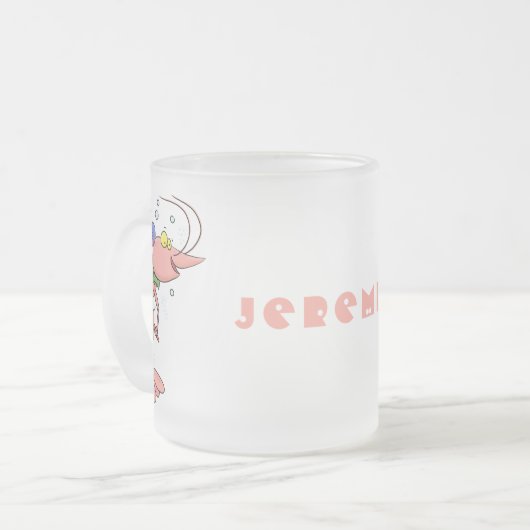 Niedliche Garnelen, Garnelen Cartoon Mattglastasse (Vorderseite Links)