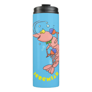 Niedliche Garnelen, Garnelen Cartoon Thermosbecher