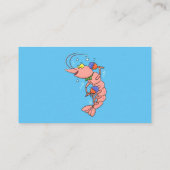 Niedliche Garnelen, Garnelen Cartoon Visitenkarte (Rückseite)