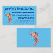 Niedliche Garnelen, Garnelen Cartoon Visitenkarte (Vorne/Hinten)