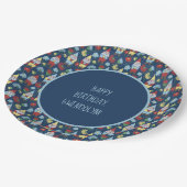 Niedliche Gartenkörbe und Blume Personalisiert Pappteller (Schrägansicht)