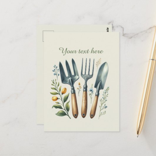 Niedliche Gartenliebhaber Postkarte (Vorderseite/Rückseite Beispiel)