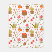 Niedliche Gartenwerkzeuge und Pflanze Nahtloses Mu Fleecedecke (Vorderseite)