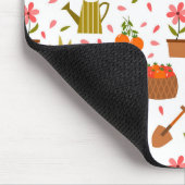 Niedliche Gartenwerkzeuge und Pflanze Nahtloses Mu Mousepad (Ecke)