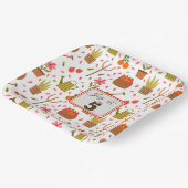 Niedliche Gartenwerkzeuge und Pflanze Nahtloses Mu Pappteller (Gewinkelt)