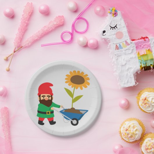Niedliche Gartenzwerge Pappteller (Party)