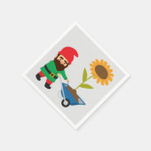 Niedliche Gartenzwerge Serviette (Ecke)