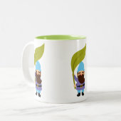 Niedliche Gartenzwerge Zweifarbige Tasse (Vorderseite Links)