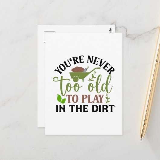 Niedliche Gärtnerkunst Postkarte (Vorderseite/Rückseite Beispiel)