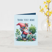 Niedliche Gärtnermönchenliebhaber fügen Text hinzu Karte (Gelbe Blume)