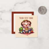 Niedliche Gärtnerschwein-Liebhaber fügen Text hinz Mitteilungskarte (Vorderseite/Rückseite Beispiel)