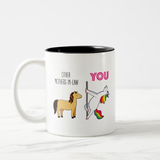 Niedliche Gastgeschenk Hochzeit für Schwiegermutte Zweifarbige Tasse (Links)