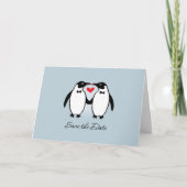 Niedliche Gay Pinguine Hochzeit retten das Datum Ankündigung (Vorderseite)