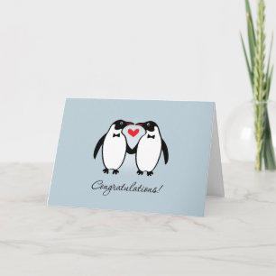 Niedliche Gay Pinguins Hochzeiten Herzlichen Glück Karte