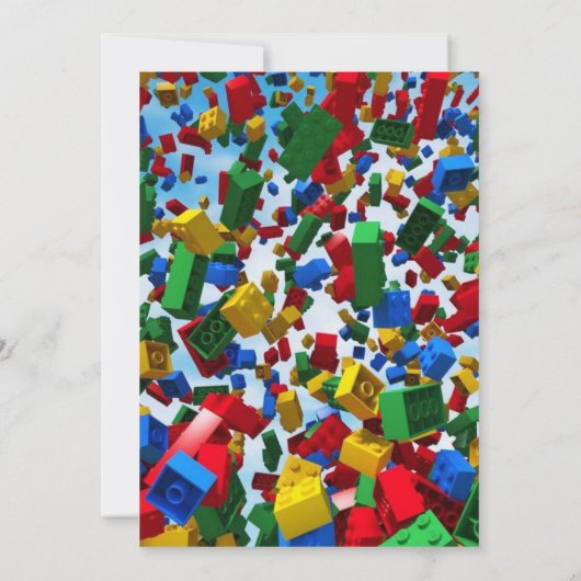 Niedliche Gebäude Bricks Geburtstag Einladung (Rückseite)