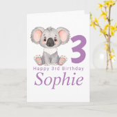 niedliche Geburtskarte der Koala Karte (Gelbe Blume)