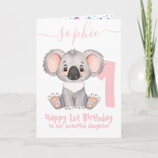 niedliche Geburtskarte der Koala Karte