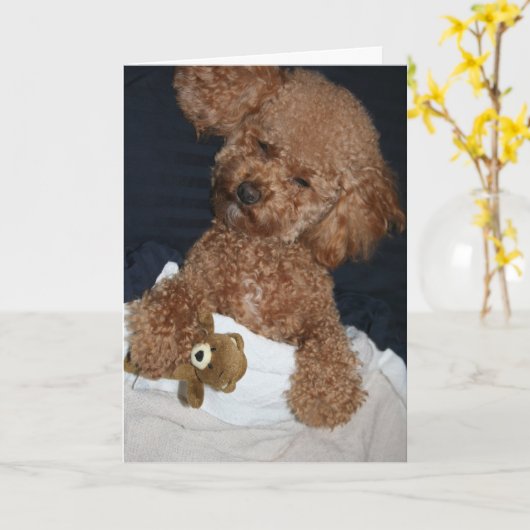 Niedliche Geburtskarte für Welpen Karte (Gelbe Blume)