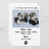 Niedliche Geburtskarte von Welpen (Vorne/Hinten)