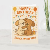 Niedliche Geburtskarte von Welpen - Adorable Dog F Karte (Vorderseite)