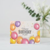Niedliche Geburtstag Balloon Confetti Modern Postkarte (Stehend Vorderseite)