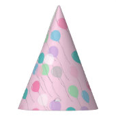 Niedliche Geburtstag Balloons Muster auf rosa Hint Partyhütchen (Links)