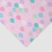 Niedliche Geburtstag Balloons Muster auf rosa Hint Seidenpapier (Ausschnitt)