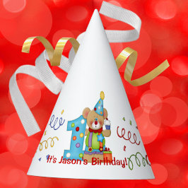 Niedliche Geburtstag Bärenalter 1 Partyhütchen