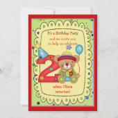 Niedliche Geburtstag Bärenalter 2 Einladung (Vorderseite)