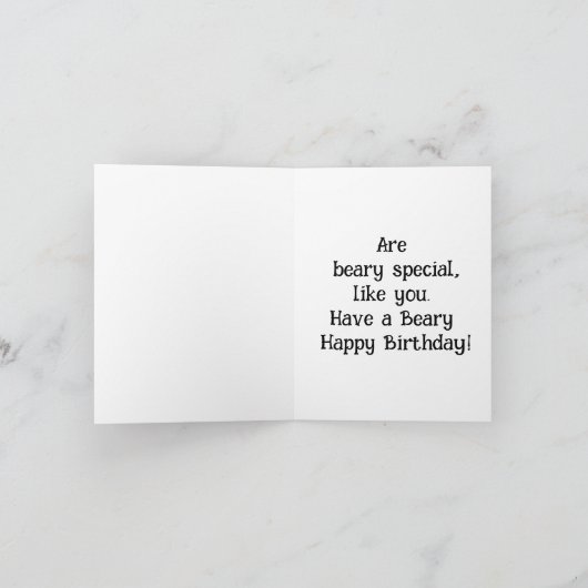 Niedliche Geburtstag Bear Grußkarte Karte (Innenseite)