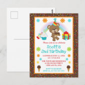 Niedliche Geburtstag Bear & Rainbow & Cake Postkarte (Vorne/Hinten)