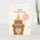 Niedliche Geburtstag Bear Themed Funny Pub Karte (Vorderseite)