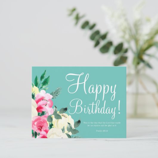 Niedliche Geburtstag Bible Verse Postkarte (Stehend Vorderseite)